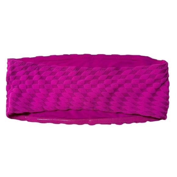 GOOD AMERICAN NWOT HAWAIIAN PINK JACQUARD BIKINI TOP SIZE 2 - M - Picture 3 of 7